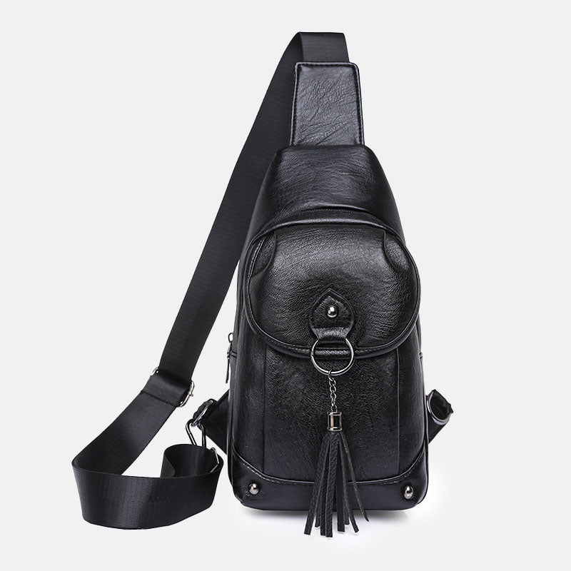 Women’s Soft PU Crossbody Sling Bag With Tassel Decoration image