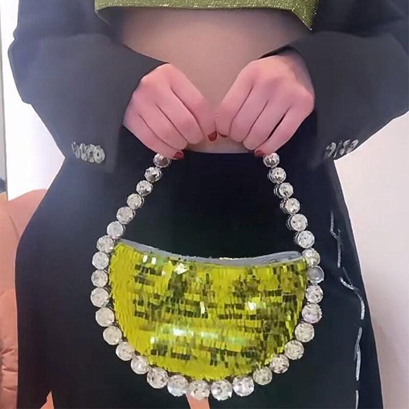 Women’s Sparkling Rhinestone Shoulder Bag with PU Material image 6