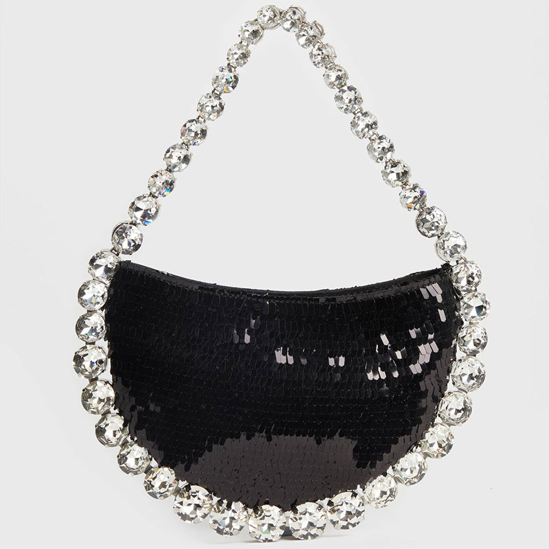 Women’s Sparkling Rhinestone Shoulder Bag with PU Material image