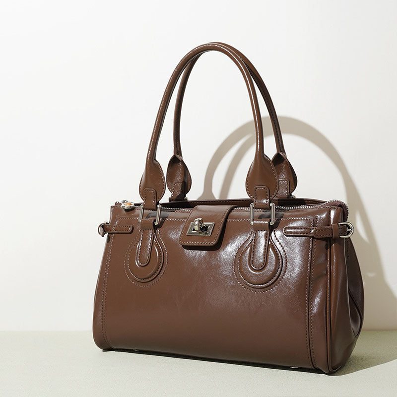 Women’s Split Leather Pillow-Shaped Handbag In Silver Hardware image 2