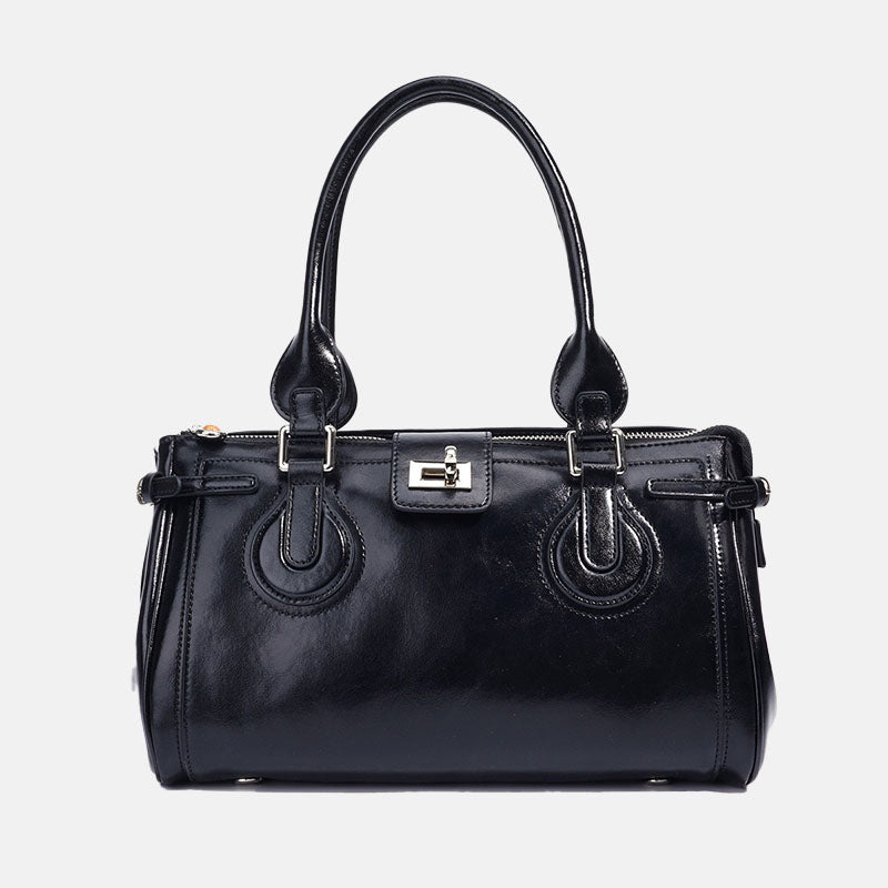 Women’s Split Leather Pillow-Shaped Handbag In Silver Hardware image 3