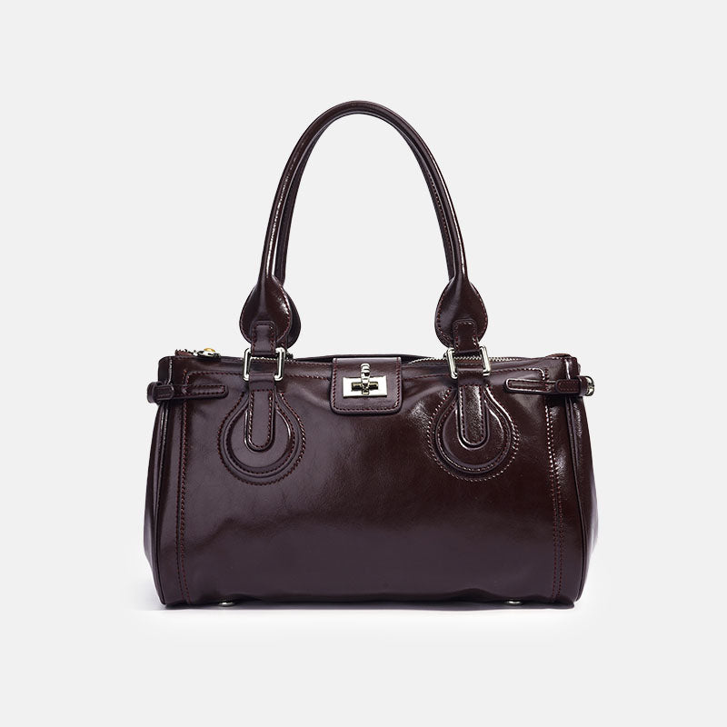 Women’s Split Leather Pillow-Shaped Handbag In Silver Hardware image 4