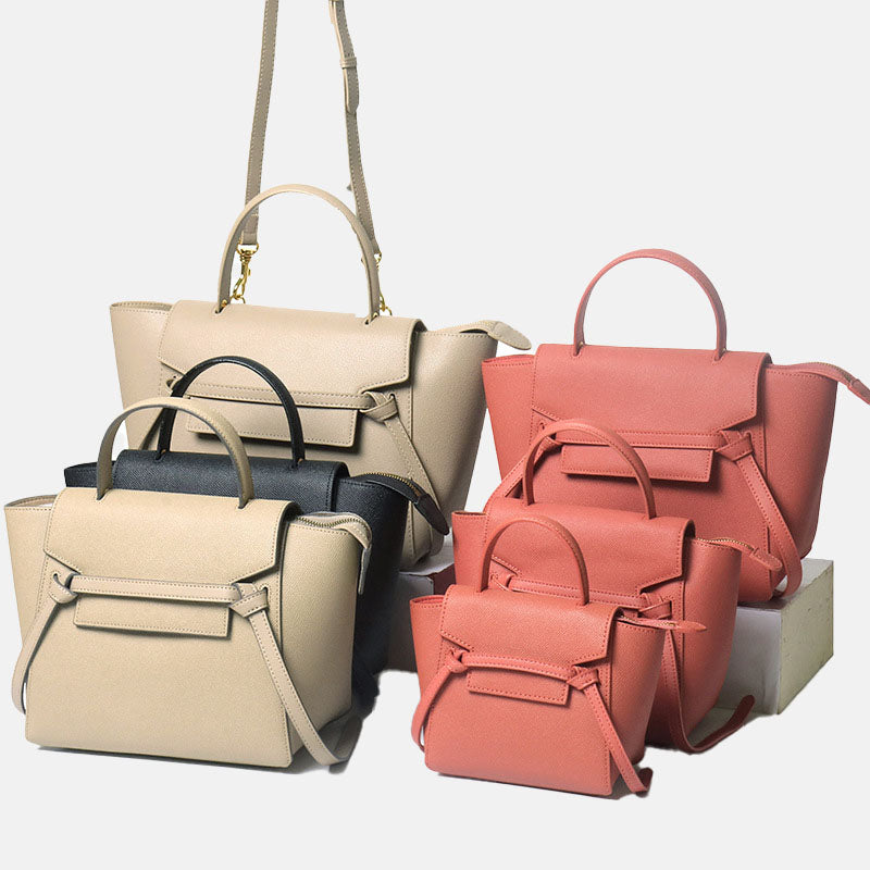 Women’s Split Leather Satchel Bags with Shoulder Strap image 28