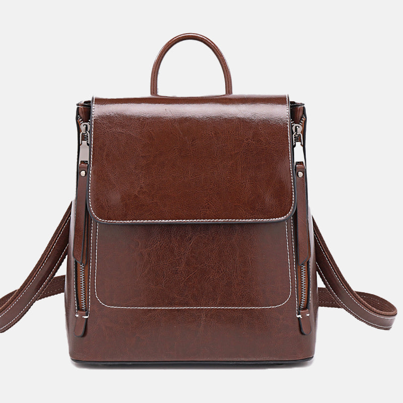 Women’s Square Minimal Backpacks in Genuine Leather image