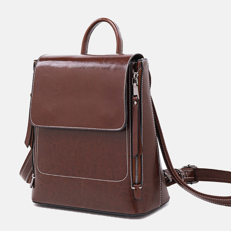 Women’s Square Minimal Backpacks in Genuine Leather image 2