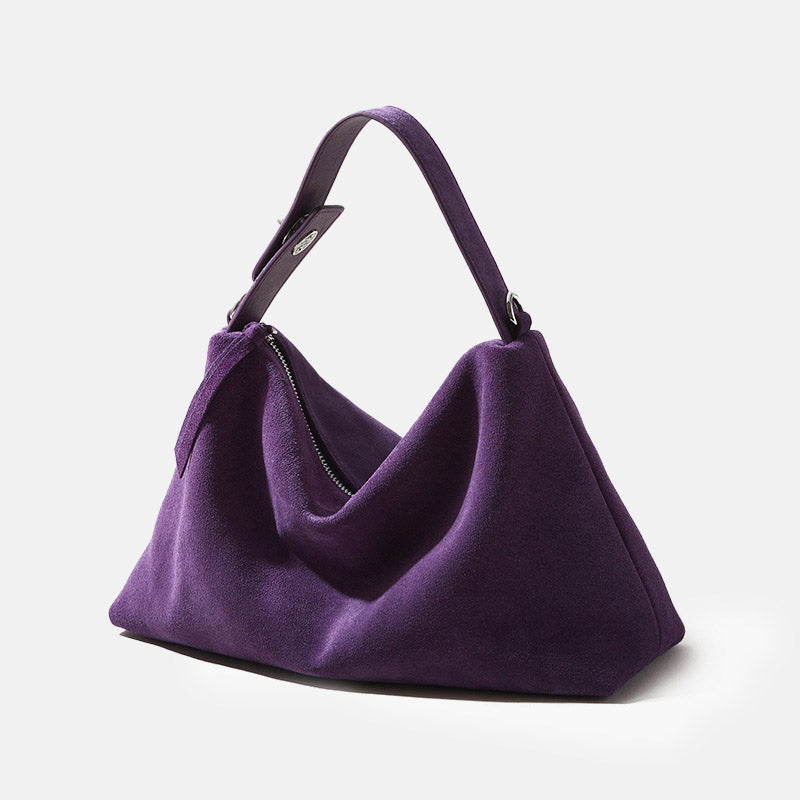 Women’s Suede Genuine Leather Shoulder Hobo Bag image