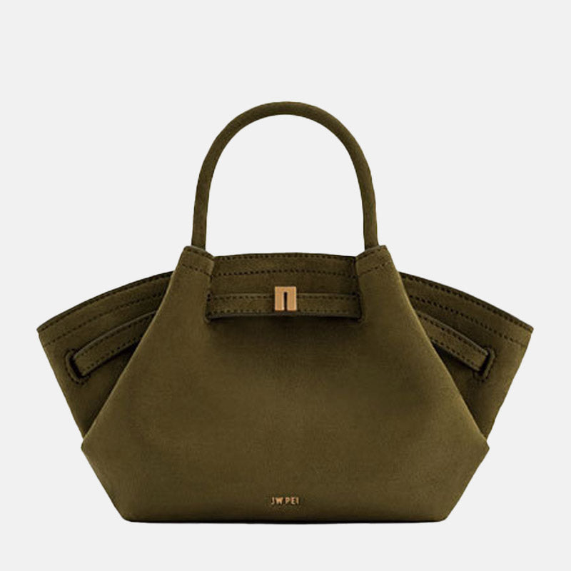 Women’s Suede Leather Dumpling-Shaped Large Tote Bag image 5