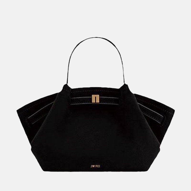 Women’s Suede Leather Dumpling-Shaped Large Tote Bag image 4