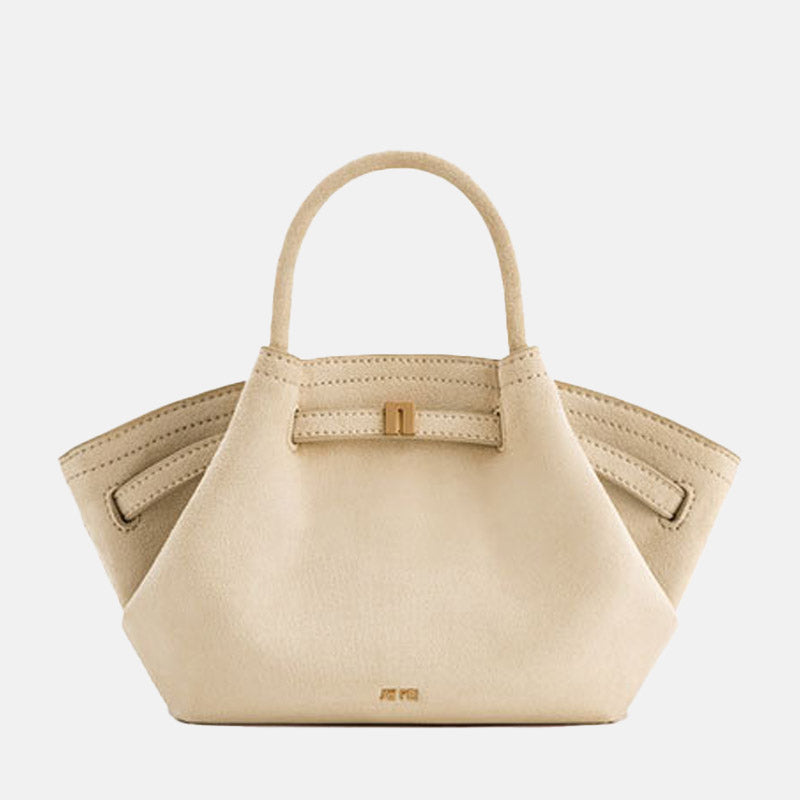 Women’s Suede Leather Dumpling-Shaped Large Tote Bag image 3