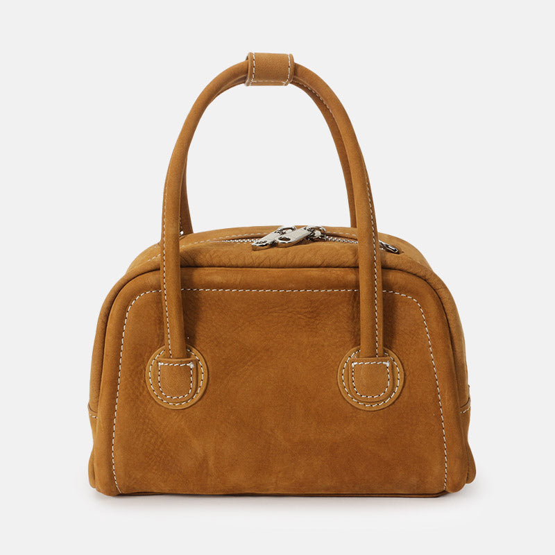 Women’s Suede Leather Vintage Zip Top Handle bag image