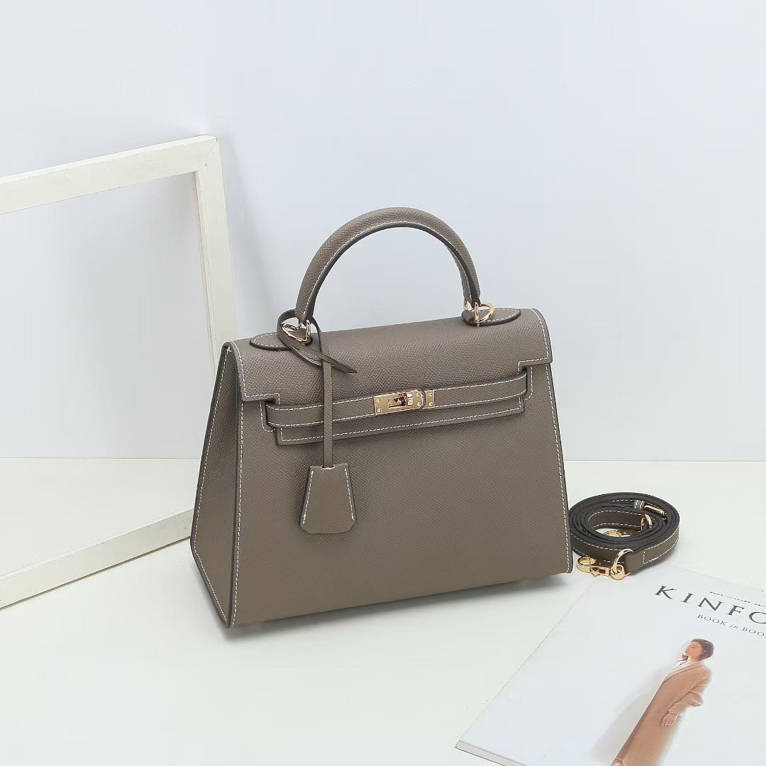 Women’s Epsom Leather Top Handle Bag in Gold Hardware image 16