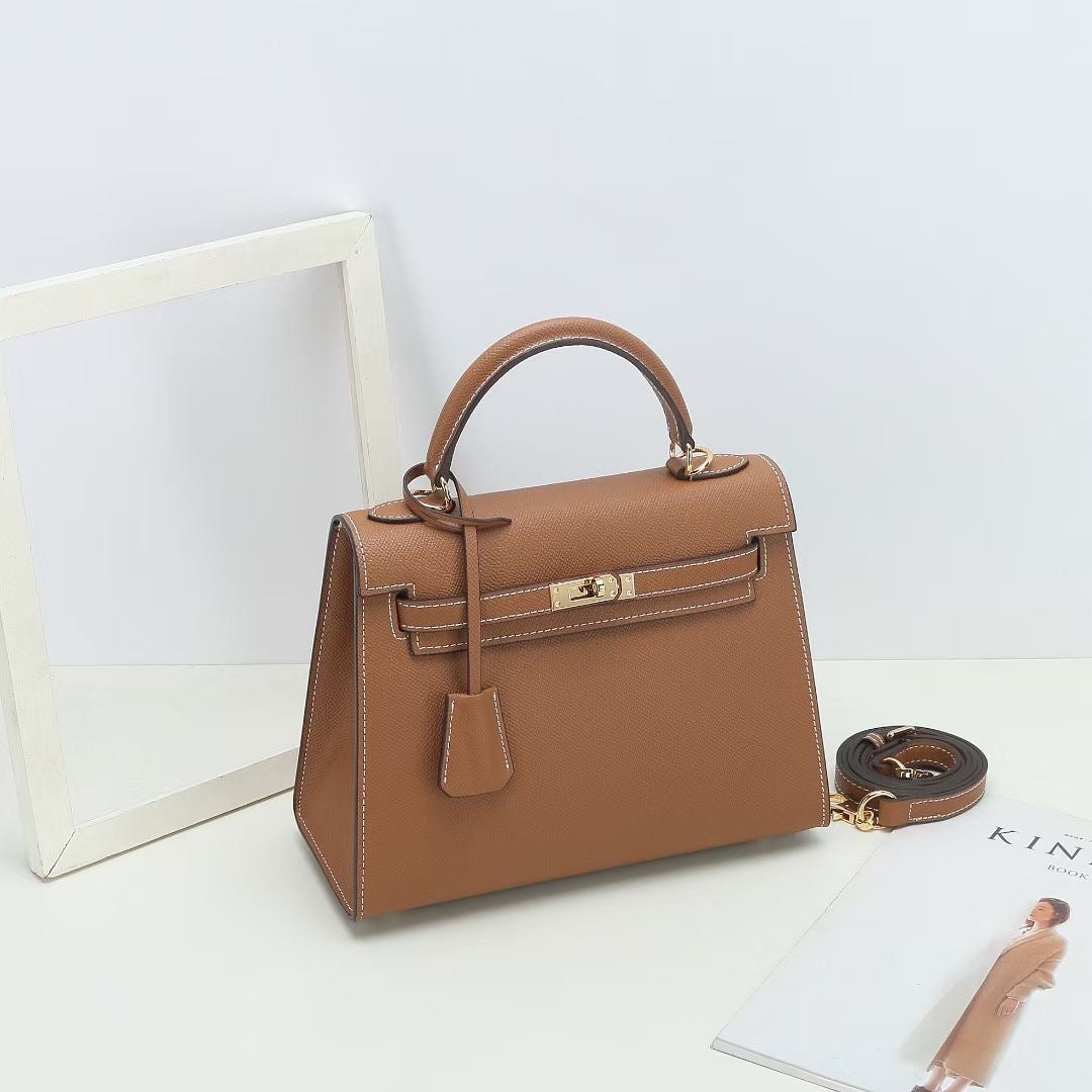 Women’s Epsom Leather Top Handle Bag in Gold Hardware image 17