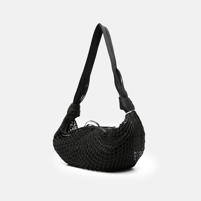 Women’s Top-Grain Cowhide Fishnet Baguette Bag image 4