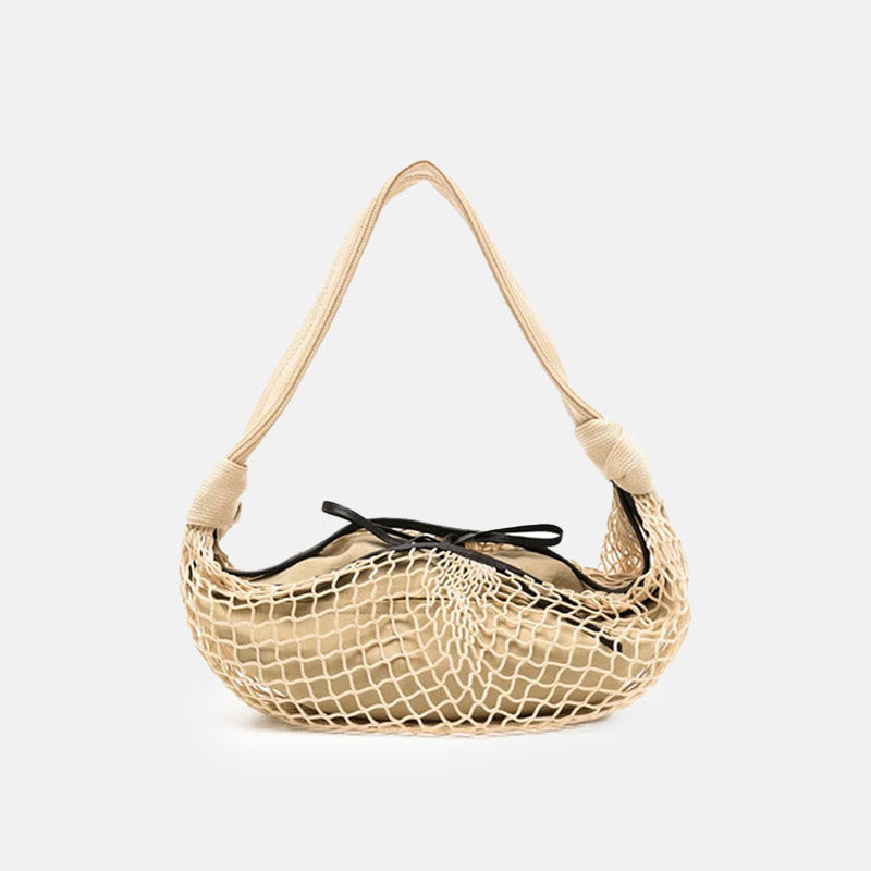 Women’s Top-Grain Cowhide Fishnet Baguette Bag image