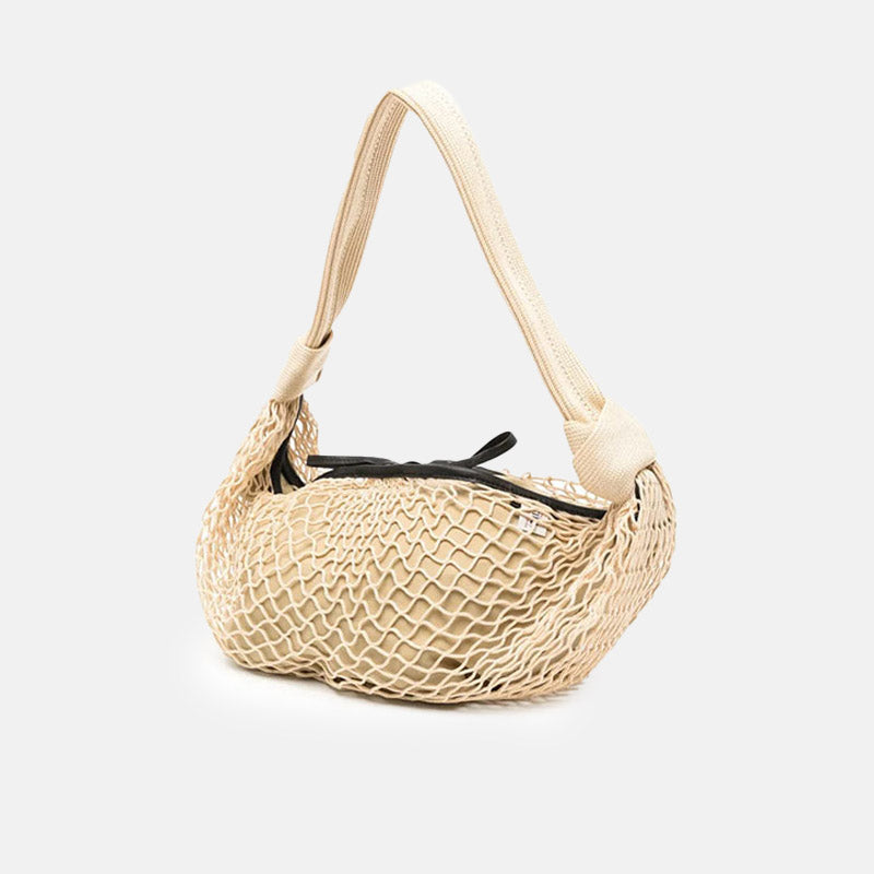 Women’s Top-Grain Cowhide Fishnet Baguette Bag image 2