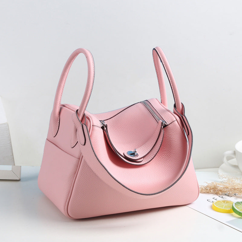 Women’s Top-Grain Leather Pillow Shoulder Handbag In Silver Hardware image 13
