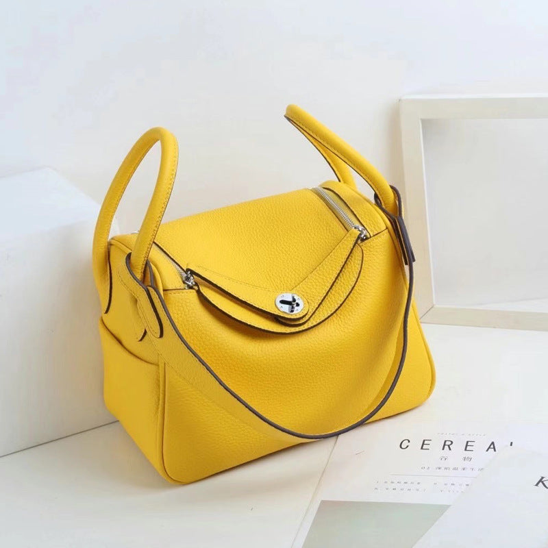 Women’s Top-Grain Leather Pillow Shoulder Handbag In Silver Hardware image 19