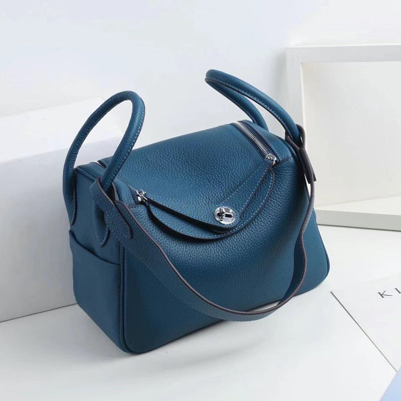 Women’s Top-Grain Leather Pillow Shoulder Handbag In Silver Hardware image 22