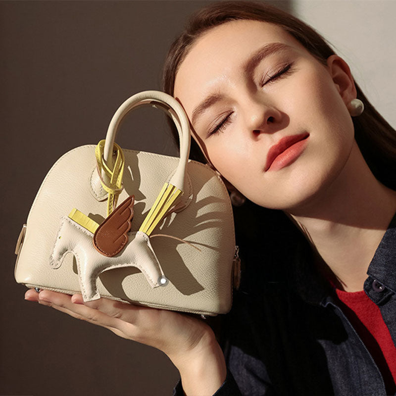 Women’s Top-Grain Leather Shell-Shaped Bowling Handbag image 5