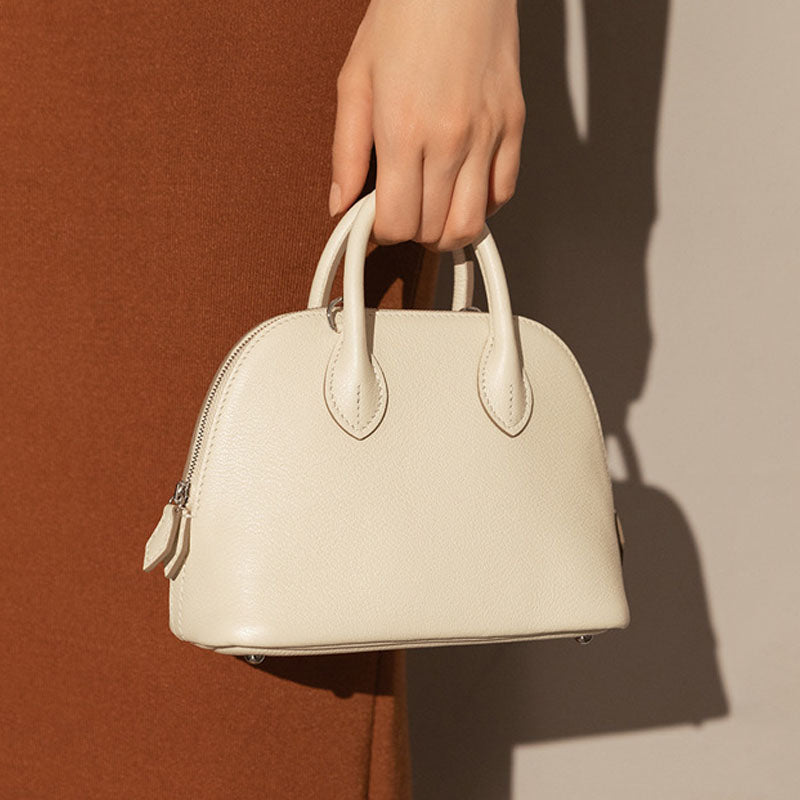 Women’s Top-Grain Leather Shell-Shaped Bowling Handbag image 6