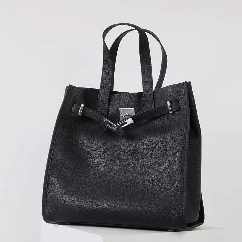 Women’s Top-Grain Leather Vintage Tote Bag In Silver Hardware image