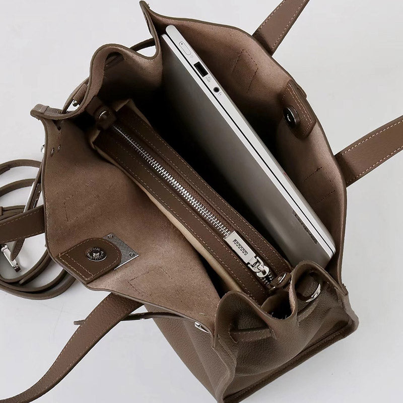 Women’s Top-Grain Leather Vintage Tote Bag In Silver Hardware image 4