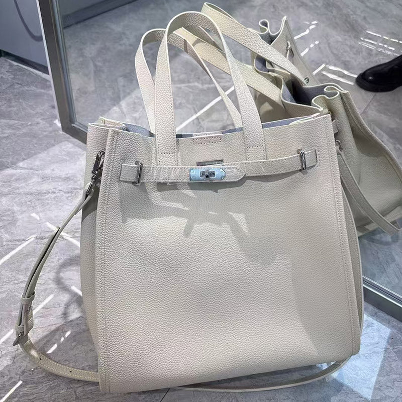 Women’s Top-Grain Leather Vintage Tote Bag In Silver Hardware image 8