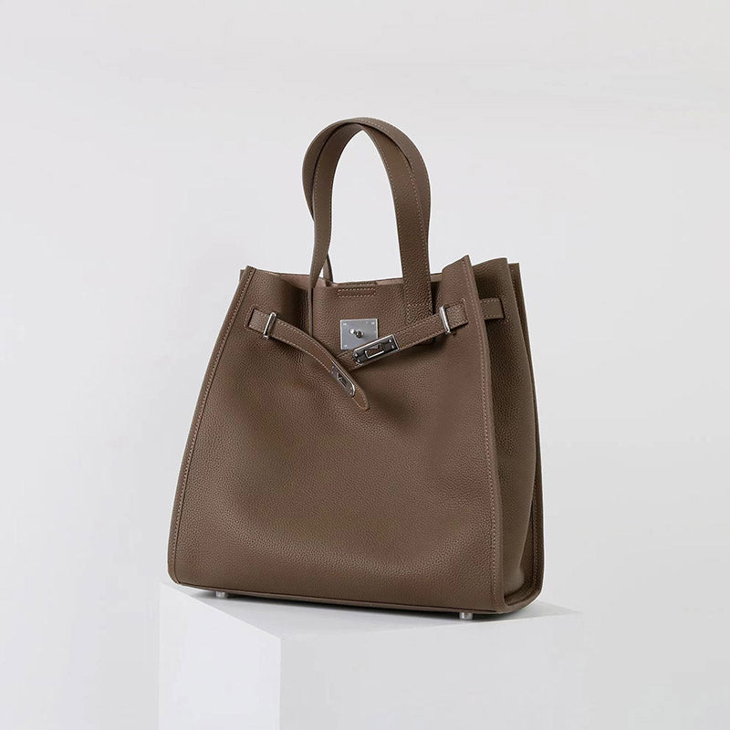 Women’s Top-Grain Leather Vintage Tote Bag In Silver Hardware image 3