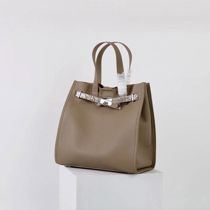 Women’s Top-Grain Leather Vintage Tote Bag In Silver Hardware image 6