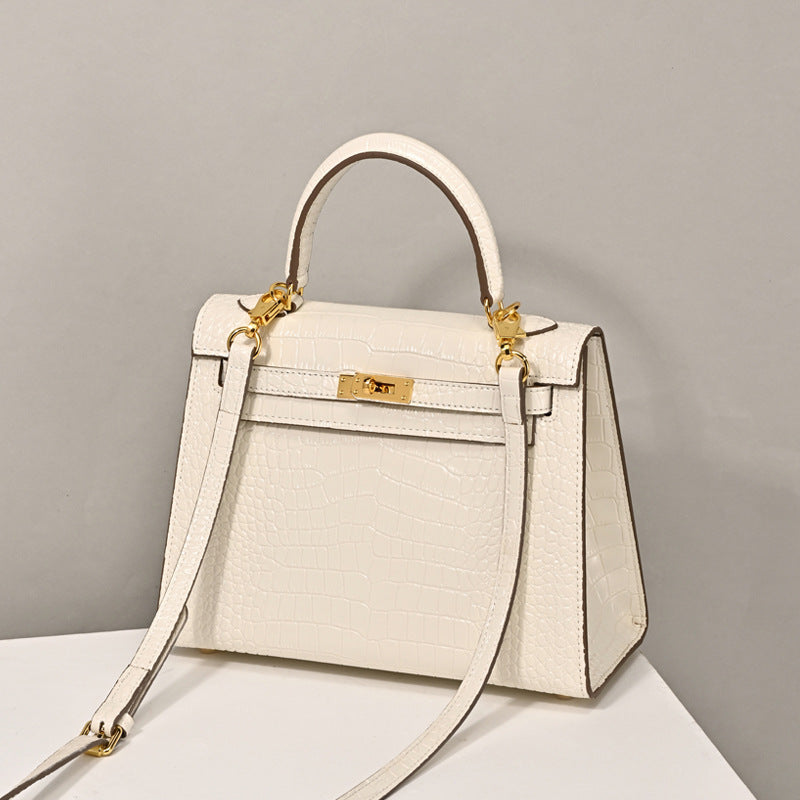 Women’s Top Handle Bags Croc Print Split Leather image 3