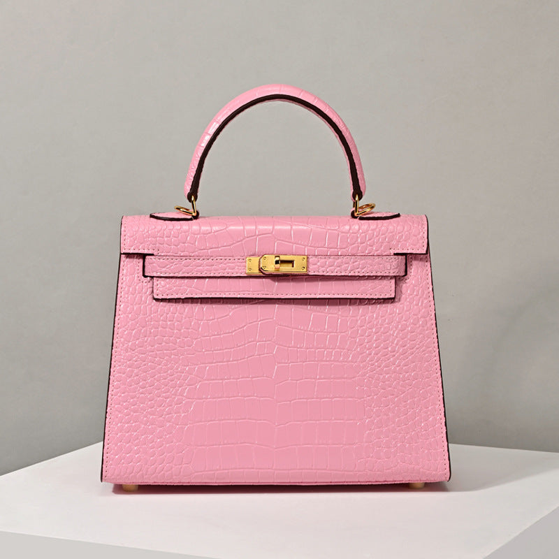 Women’s Top Handle Bags Croc Print Split Leather image 10