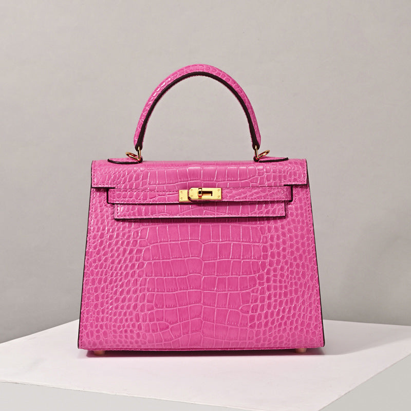 Women’s Top Handle Bags Croc Print Split Leather image 12