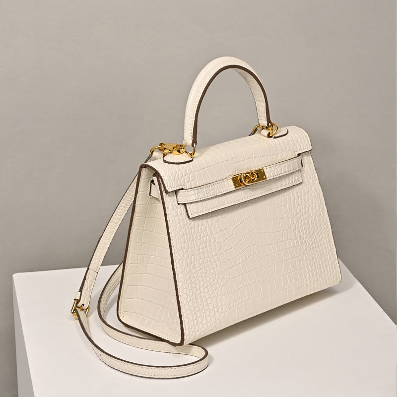 Women’s Top Handle Bags Croc Print Split Leather image 2
