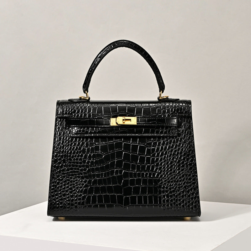 Women’s Top Handle Bags Croc Print Split Leather image 4