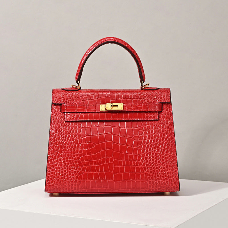 Women’s Top Handle Bags Croc Print Split Leather image 5