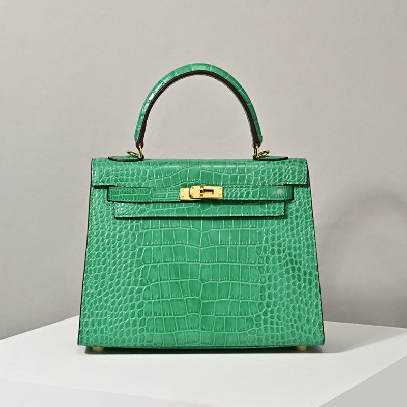 Women’s Top Handle Bags Croc Print Split Leather image 7