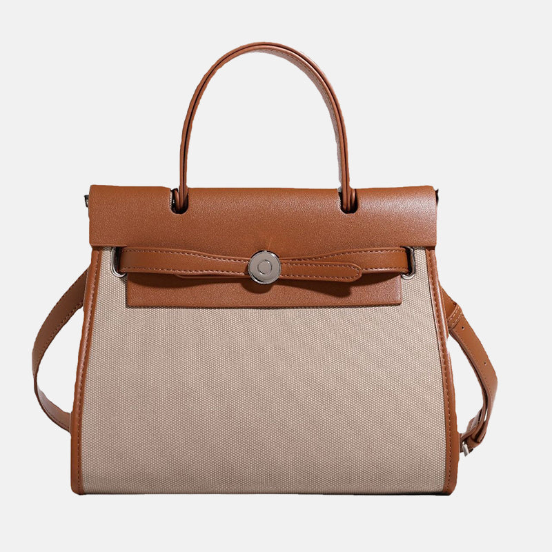 Women’s Two Tone Top Handle Bags with Shoulder Strap image