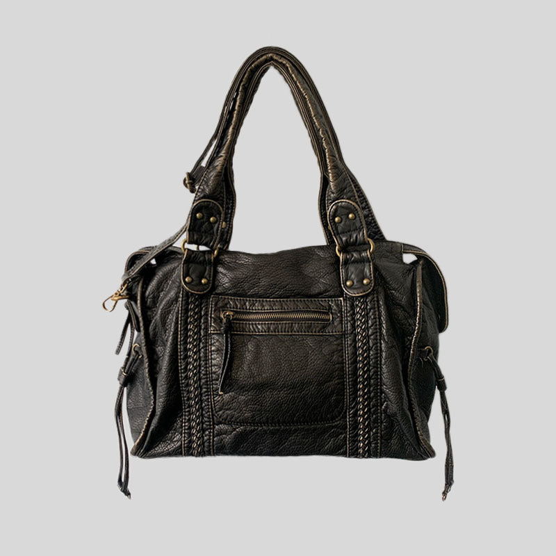 Women’s Vintage Antique Bronze PU Material Crossbody Tote Bag image