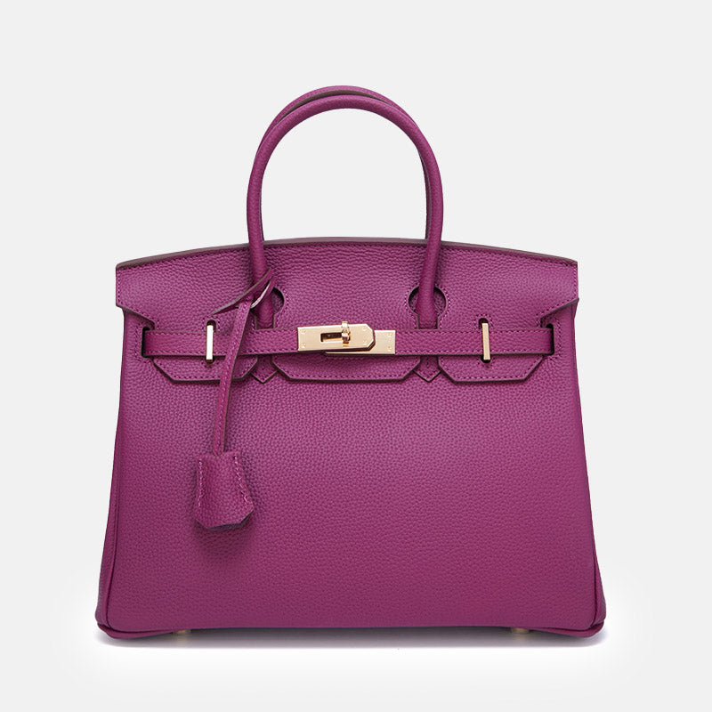 Women’s Full Grain Leather Handbags Gold Hardware 40CM without Shoulder Strap image 6