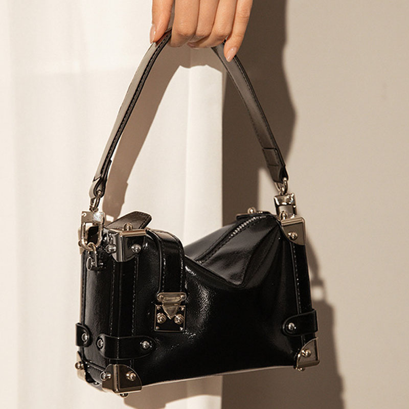 Women’s Vintage Genuine Leather Box Crossbody Shoulder Bag image 3