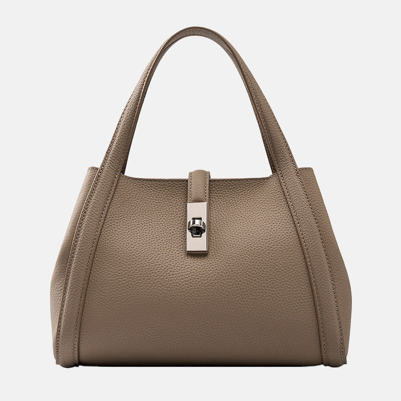 Women’s Vintage Genuine Leather Buckle Closure Bucket Tote Bag for Crossbody image 5