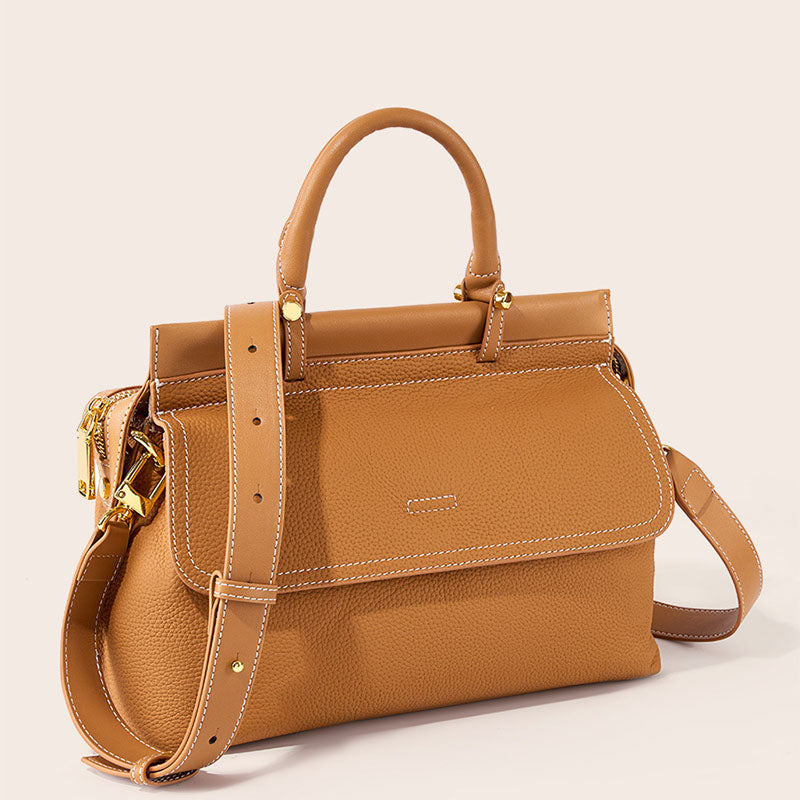 Women’s Vintage Genuine Leather Crossbody Messenger Top Handle Bag image 2