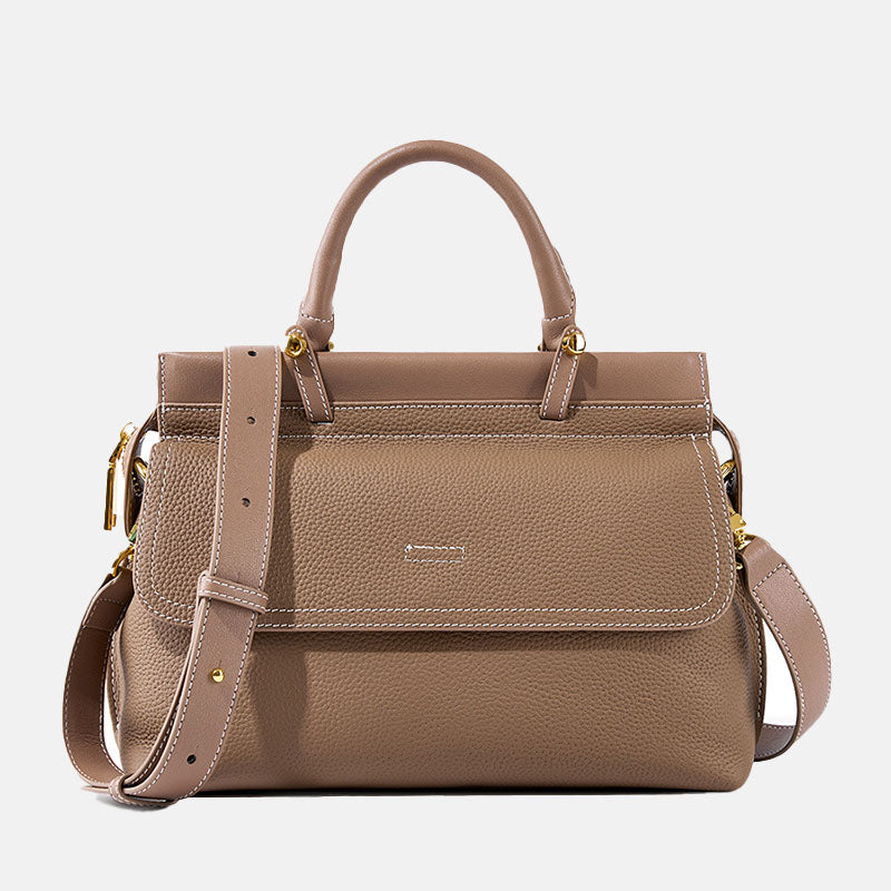 Women’s Vintage Genuine Leather Crossbody Messenger Top Handle Bag image 3