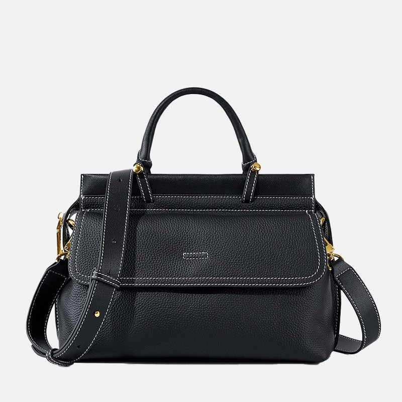 Women’s Vintage Genuine Leather Crossbody Messenger Top Handle Bag image 7