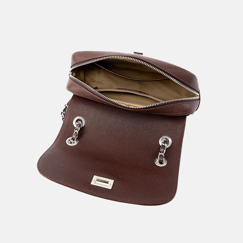 Women’s Vintage Genuine Leather Flap Lock Chain Shoulder Bags image 3