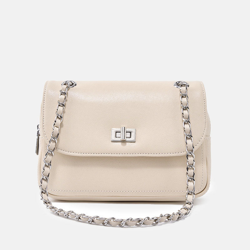 Women’s Vintage Genuine Leather Flap Lock Chain Shoulder Bags image