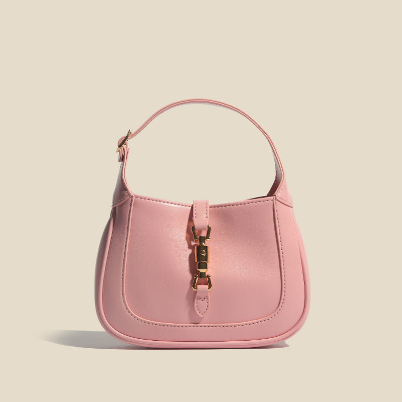Women’s Vintage Genuine Leather Lock Buckle Saddle Shoulder Tote Bag image 5