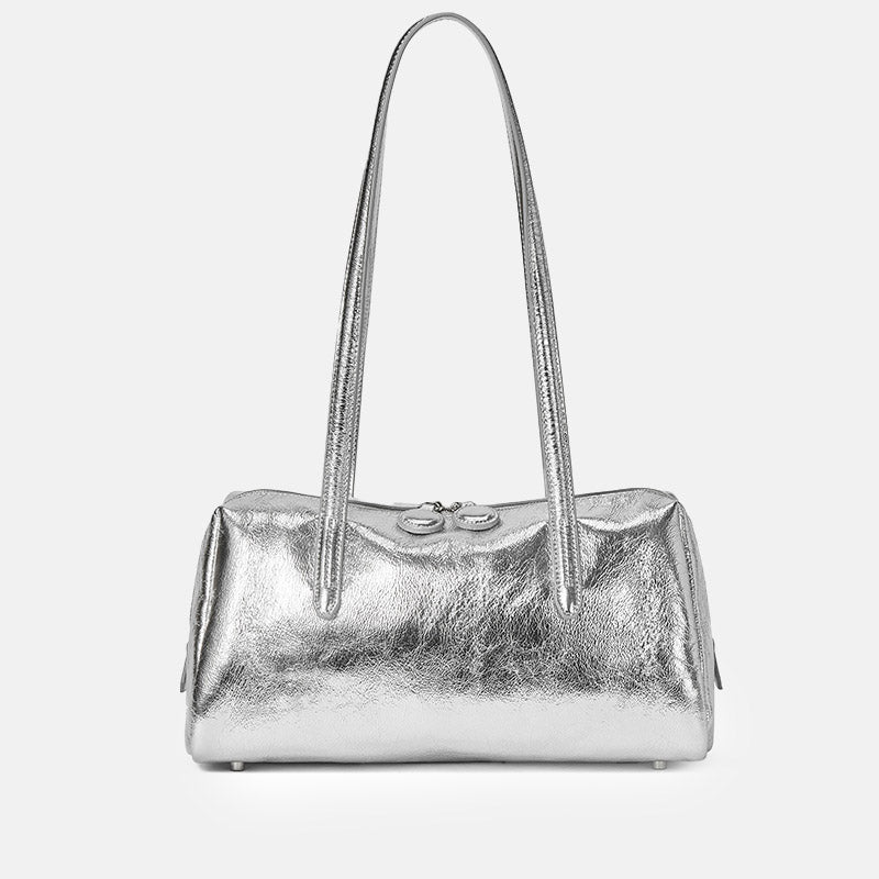 Women’s Vintage Genuine Leather Pillow-Shaped Baguette Bag image 6