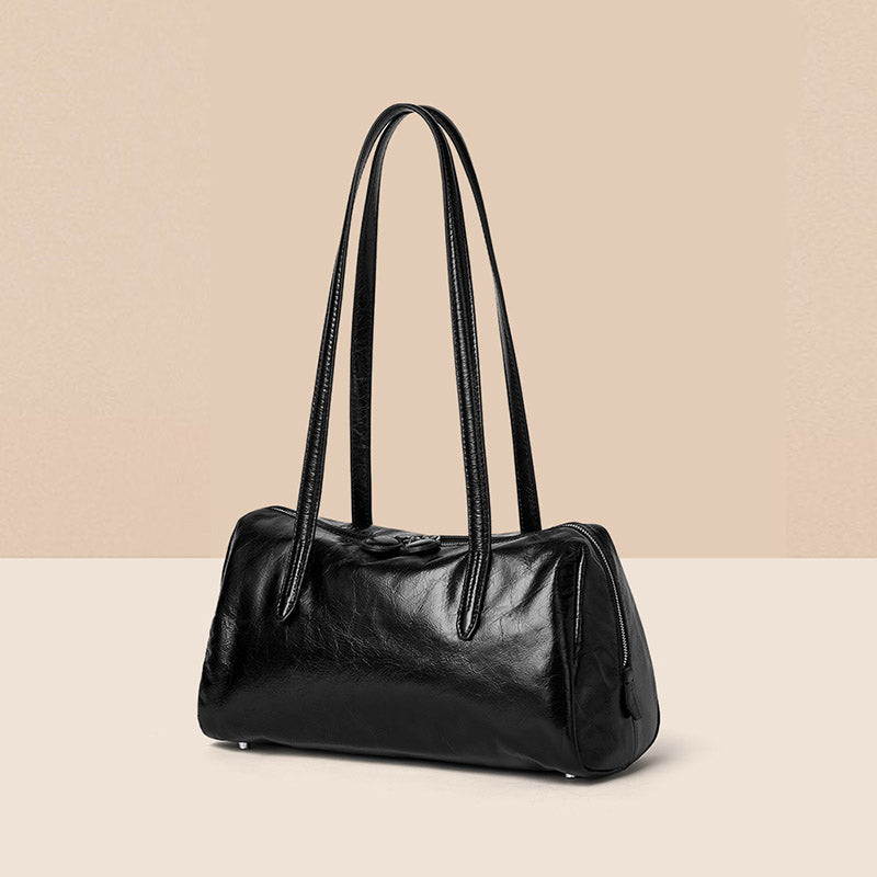 Women’s Vintage Genuine Leather Pillow-Shaped Baguette Bag image 5