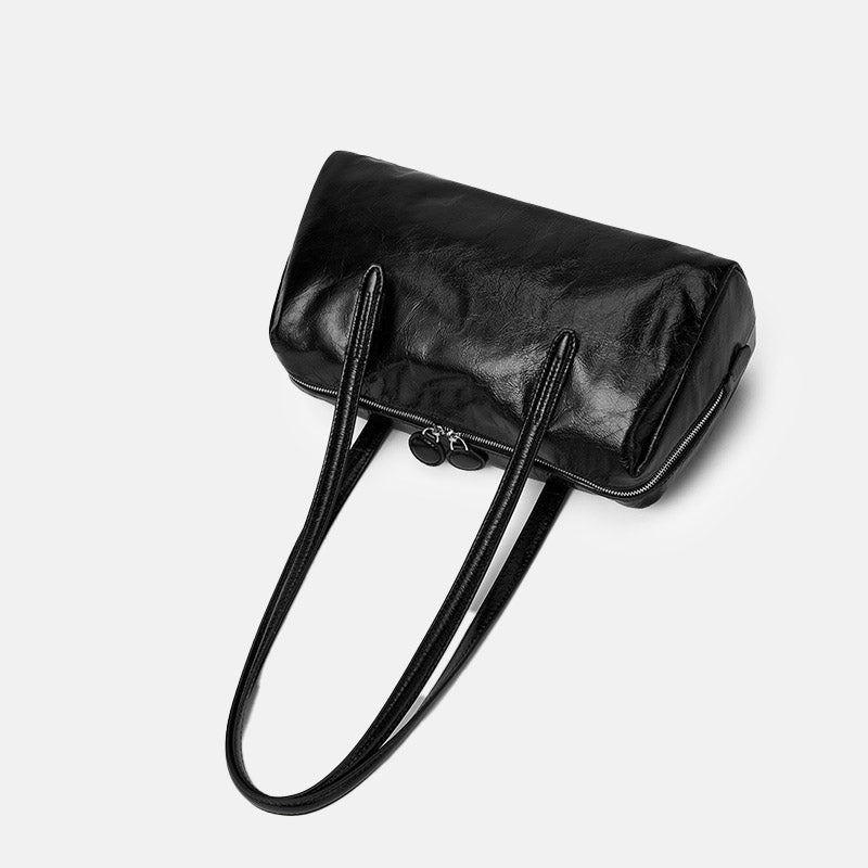 Women’s Vintage Genuine Leather Pillow-Shaped Baguette Bag image 3